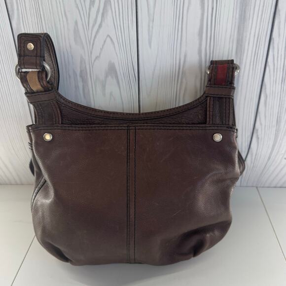 Vintage Hard to Find Fossil Maddox Crossbody Patchwork Chevron Bag - Picture 3 of 13